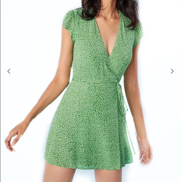 Reformation Dresses & Skirts - Reformation NWT Dawn Wrap Mini Dress Green Floral